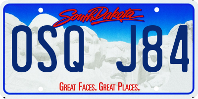 SD license plate 0SQJ84