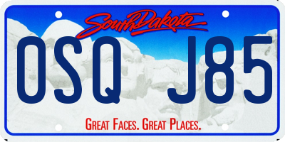 SD license plate 0SQJ85