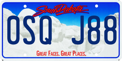 SD license plate 0SQJ88
