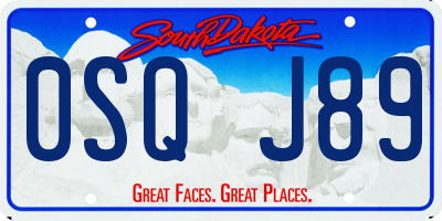 SD license plate 0SQJ89
