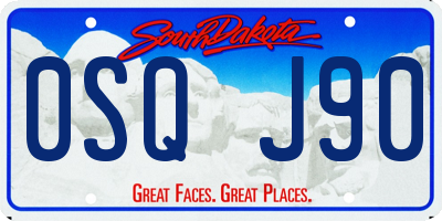 SD license plate 0SQJ90