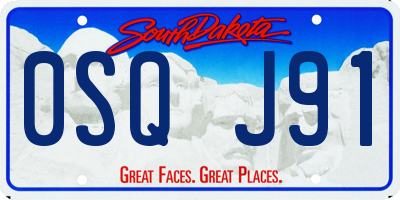 SD license plate 0SQJ91