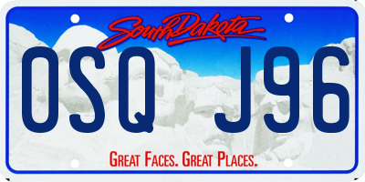 SD license plate 0SQJ96