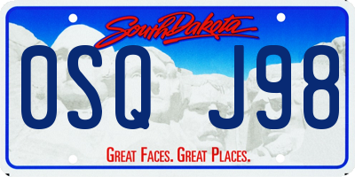 SD license plate 0SQJ98