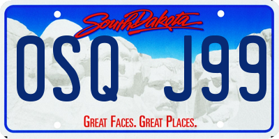 SD license plate 0SQJ99