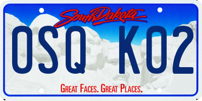 SD license plate 0SQK02