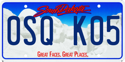 SD license plate 0SQK05