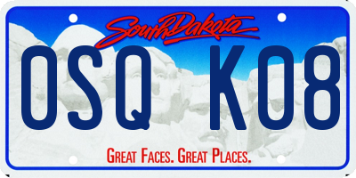 SD license plate 0SQK08