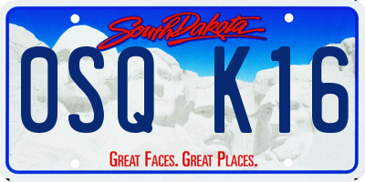 SD license plate 0SQK16