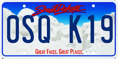 SD license plate 0SQK19