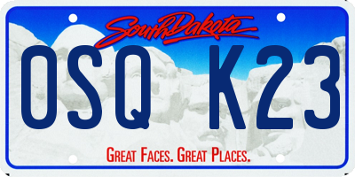 SD license plate 0SQK23