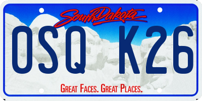 SD license plate 0SQK26