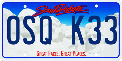 SD license plate 0SQK33
