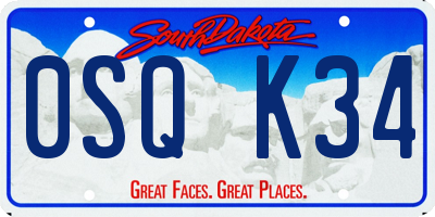 SD license plate 0SQK34