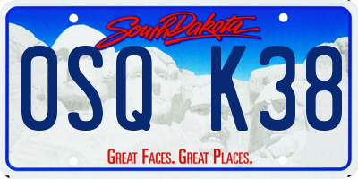 SD license plate 0SQK38