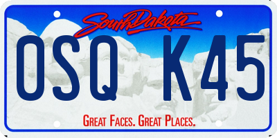 SD license plate 0SQK45