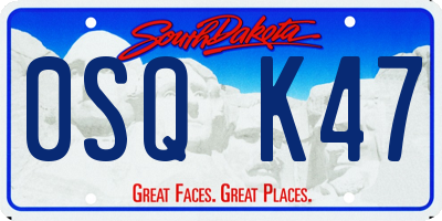 SD license plate 0SQK47