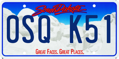 SD license plate 0SQK51