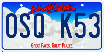SD license plate 0SQK53