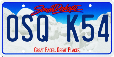 SD license plate 0SQK54