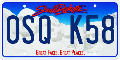 SD license plate 0SQK58