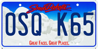 SD license plate 0SQK65