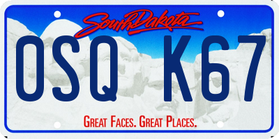 SD license plate 0SQK67