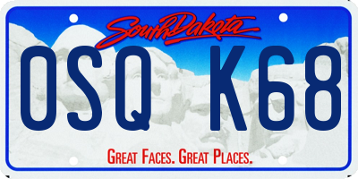 SD license plate 0SQK68