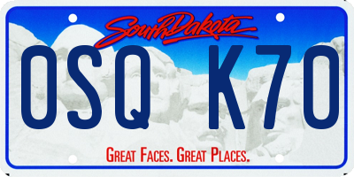 SD license plate 0SQK70
