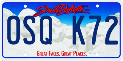 SD license plate 0SQK72