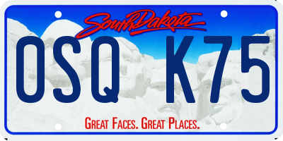 SD license plate 0SQK75