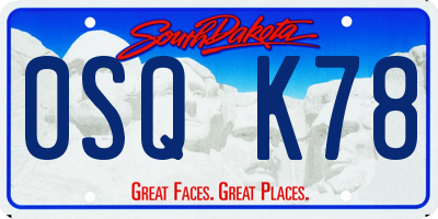 SD license plate 0SQK78