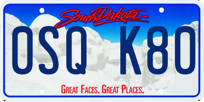 SD license plate 0SQK80