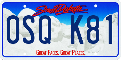 SD license plate 0SQK81