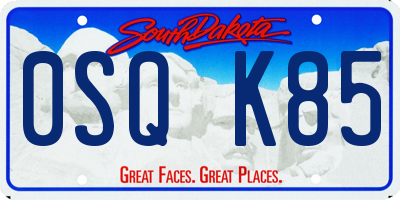 SD license plate 0SQK85
