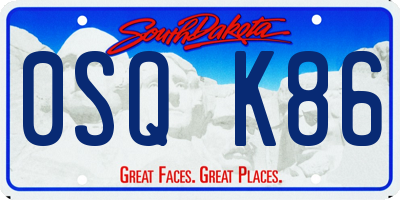 SD license plate 0SQK86
