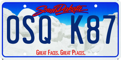 SD license plate 0SQK87
