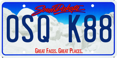 SD license plate 0SQK88