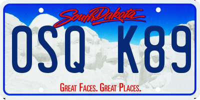 SD license plate 0SQK89