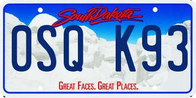 SD license plate 0SQK93