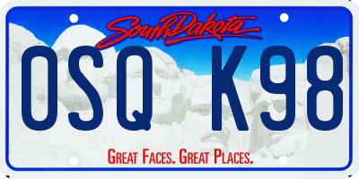 SD license plate 0SQK98