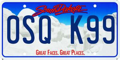 SD license plate 0SQK99