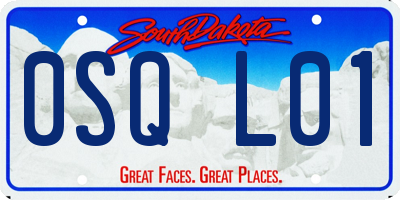 SD license plate 0SQL01