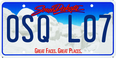 SD license plate 0SQL07