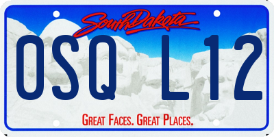 SD license plate 0SQL12