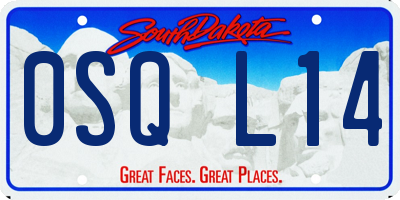 SD license plate 0SQL14