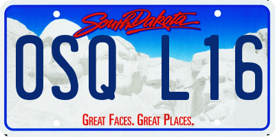 SD license plate 0SQL16