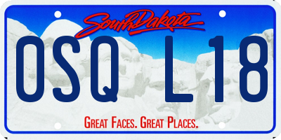 SD license plate 0SQL18