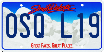 SD license plate 0SQL19