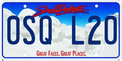 SD license plate 0SQL20